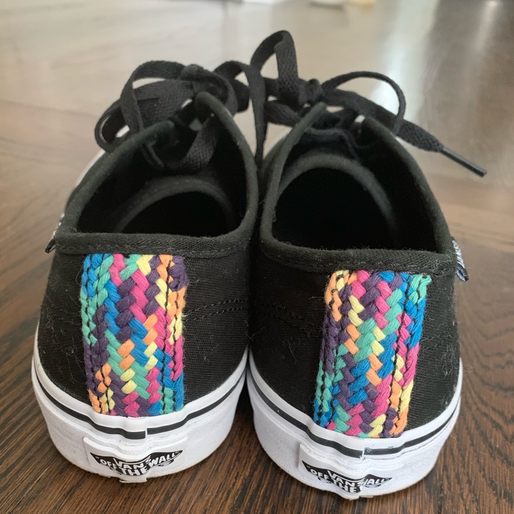 Vans with colorful strip on the back